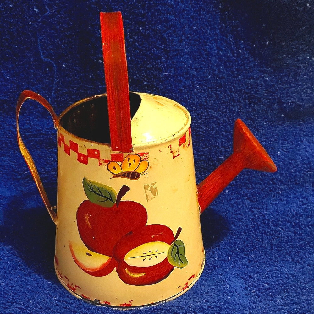 Apple decor watering can